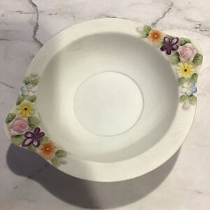 VINTAGE REPLACEMENT SIGNED LEFTON KW3221 FLORAL TRINKET BOWL